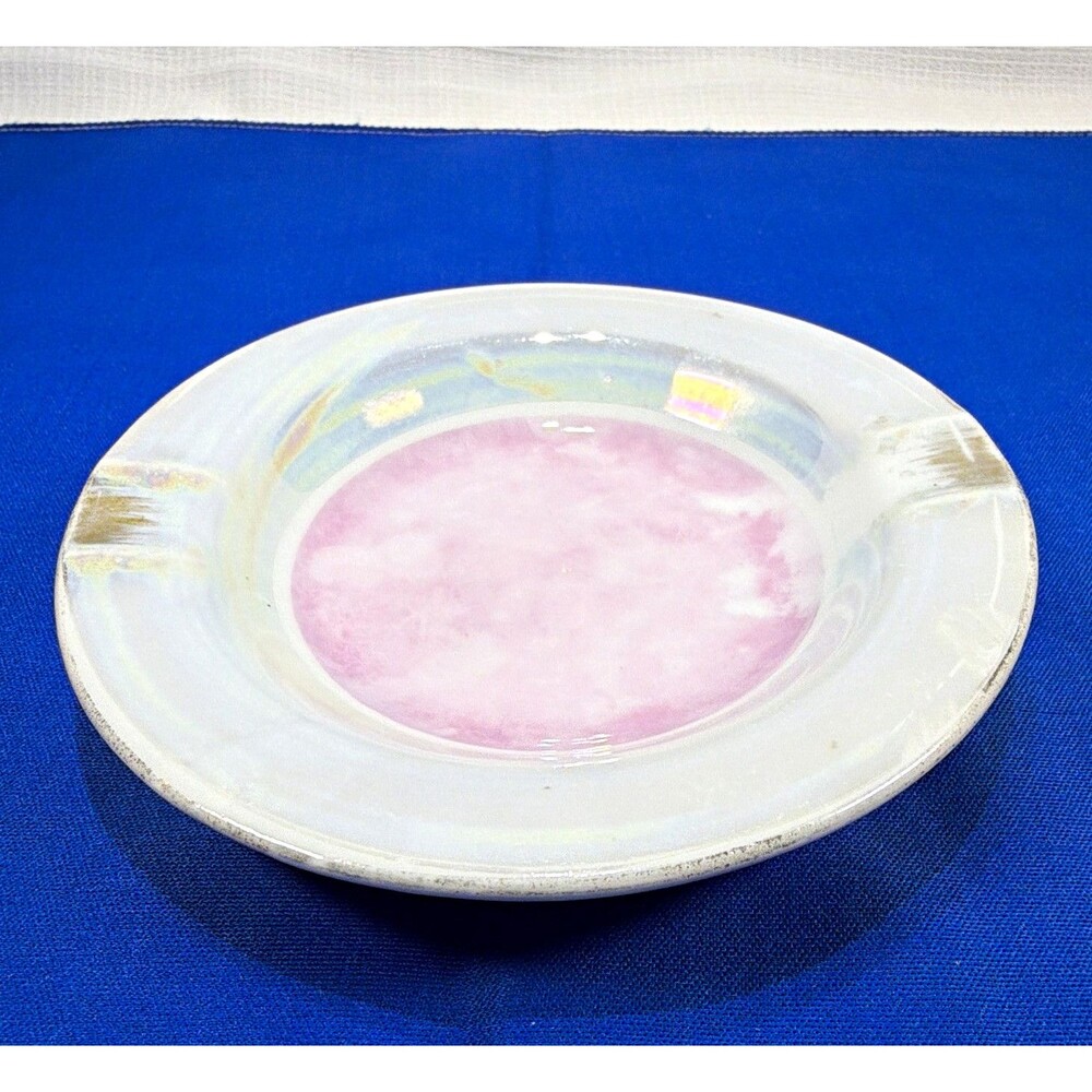Vintage Westwood of San Francisco Iridescent Luster Pearl Pink Porcelain Ashtray